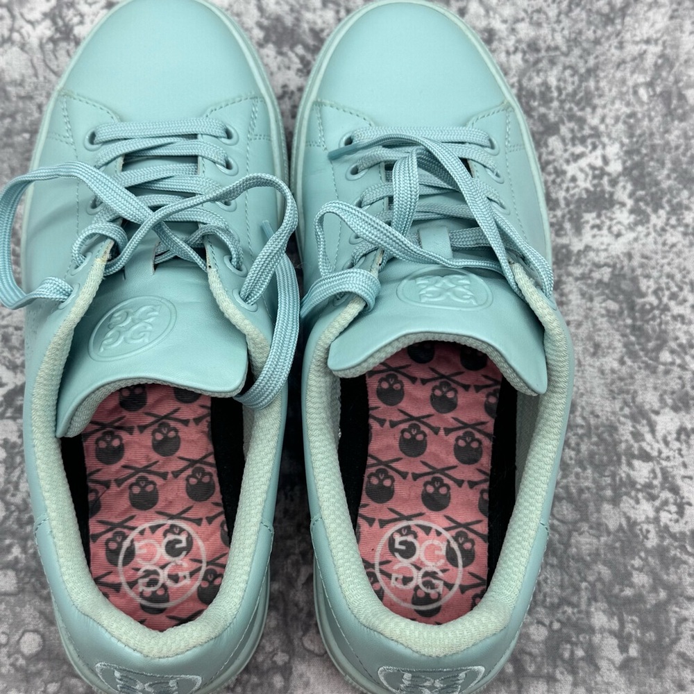 G/FORE Street Disruptor sneakers in a light blue or "fern blue" color - Picture 6 of 7